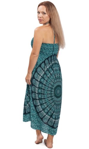 Dlouhá sukně / šaty THAI MANDALA modrá I.