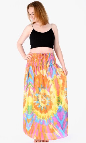 Dlouhá sukně / šaty Batik oranžové