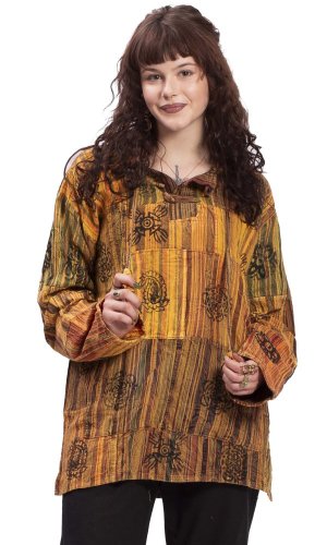 Indická košile / ETNO KURTA WOODSTOCK oranžová