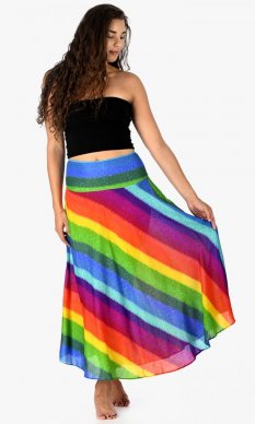 Dlhá sukňa Rainbow dúhová
