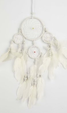 Lapač snov KORAL biely / dĺžka 32 cm