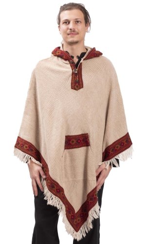 Vlněné pončo LAHARA RUNA natur