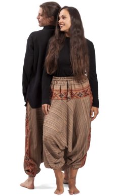 Ciepłe szarawary / Spodnie haremki BIHAR jasnoszary I.