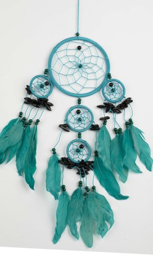 Łapacz snów STONES turkus/ długość 39cm