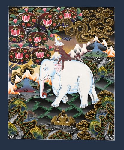 Maľovaný obraz THANGKA 40x48 cm