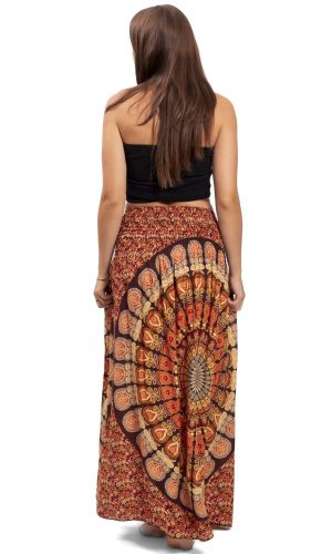 Dlouhá sukně / šaty THAI MANDALA oranžové