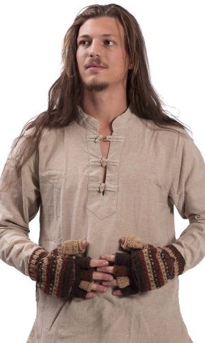 Vlněné převlékací rukavice / hnědé