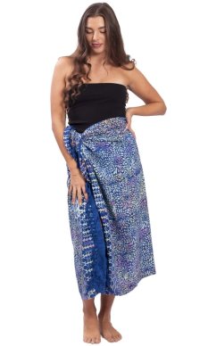 Sarong BALI BATIK modrý I.
