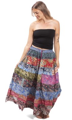 Volánová sukňa v etno štýle multicolor LXXVIII.