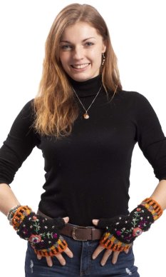 Vlněné návleky na ruce BASANTA / černé I.