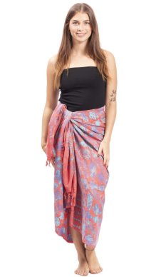 Sarong BALI BATIK czerwony XVIII.