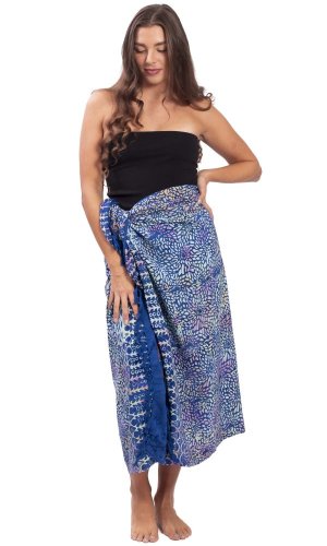 Sarong BALI BATIK modrý I.