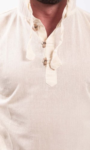 Koszula indyjska / ETNO KURTA z kapturem Natural - Rozmiar: 5XL