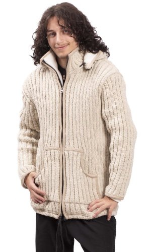 Kurtka dzianinowa PAHARI natur II. - Rozmiar: L