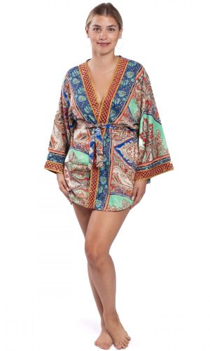Kimono GLOS zielono-niebieskie