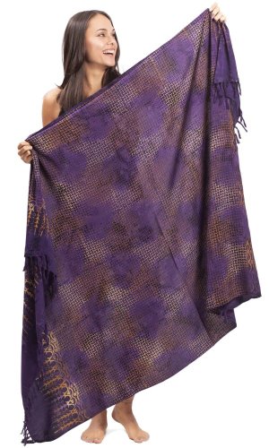 Sarong BALI BATIK fialový XII.