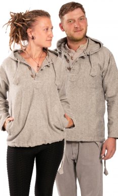 Unisex mikina s kapucňou RAHUL svetlo šedá