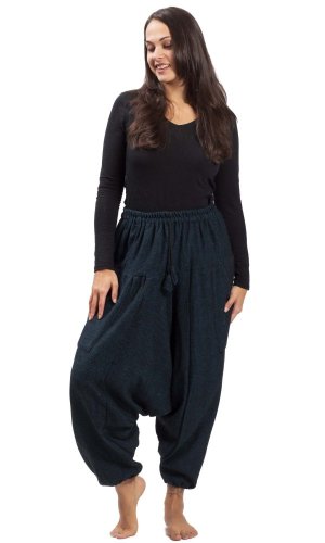 Ciepłe szarawary / Spodnie haremki LAHARA CLASSIC niebieskie