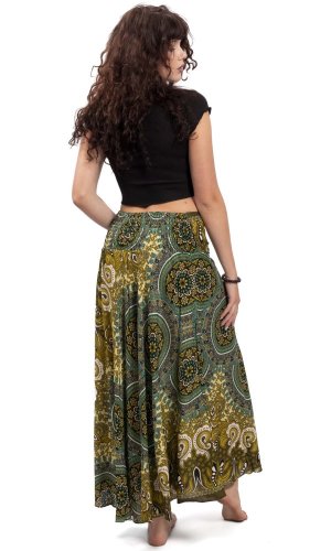 Długa spódnica THAI RINGS - zielona I.