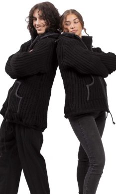 Kurtka dzianinowa PAHARI czarna