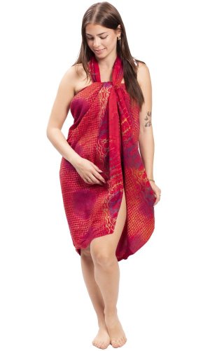 Sarong BALI BATIK czerwony X.