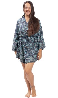 Krótkie kimono MEHER niebieski I.