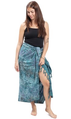 Sarong BALI BATIK tyrkysový V.