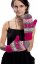 Wełniane rękawiczki jednopalczaste różowo-szary