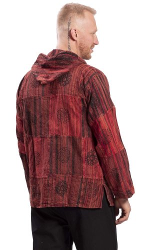 Indická košile / ETNO KURTA WOODSTOCK červená