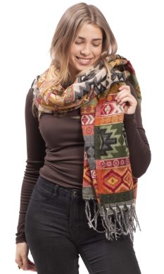 Šála INDI aztek okrová V.