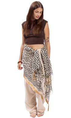 Sarong / szalik JALA / ornament niebieski V.