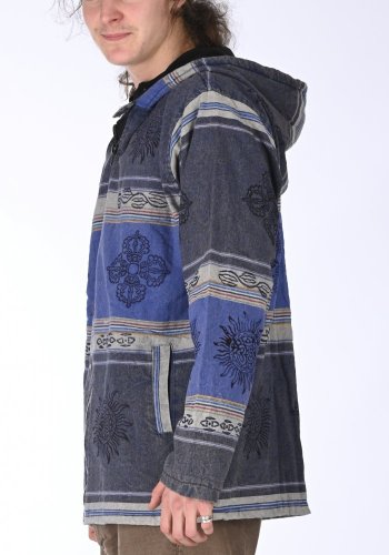 Bunda s kapucí Shama modrá OM - Velikost: S