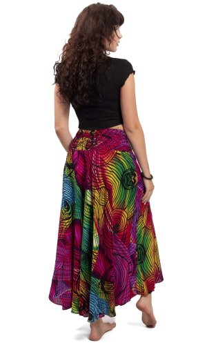 Długa spódnica THAI SPIRAL różowa I. - Rozmiar: XL