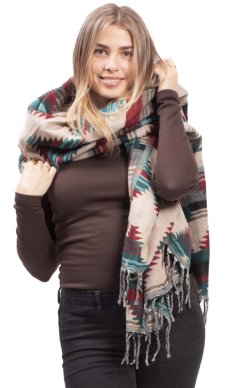 Szal INDI aztek beżowy II.