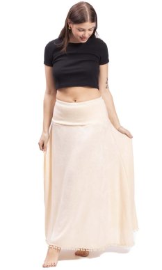 Dlhá teplá sukňa Tassel bezová
