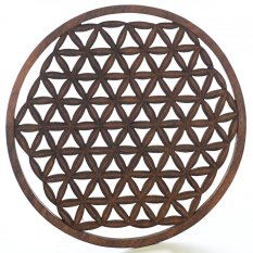 Dřevěný nástěnný květ života barvený ø 40 cm