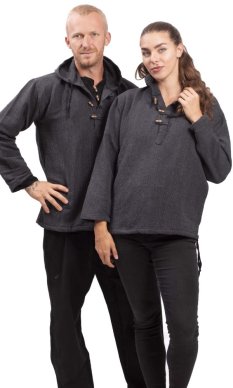 Bluza unisex z kapturem RAHUL WAFLAR ciemnoszary