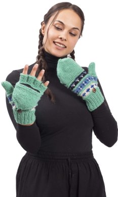 Vlněné převlékací rukavice / modré III.