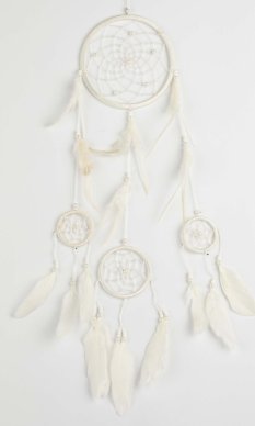 Lapač snů CIRCLES bílá/ délka 45 cm