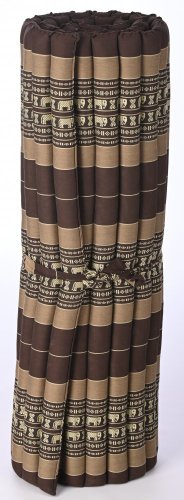Futon rolowany brązowy Słonie 120cm