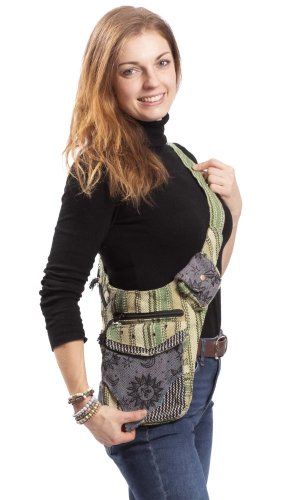 Crossbody taška / ledvinka SURI zelená II.