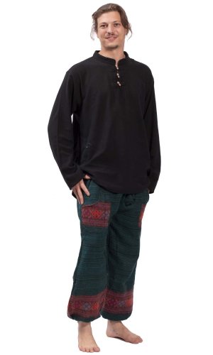 Teplé kalhoty BIHAR FIT smaragdově zelené