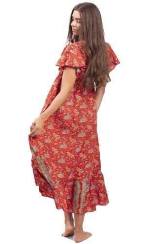 Dámské šaty dlouhé SNEHA červené IV.