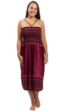 Dlhá sukňa / šaty THAI STAINED bordová I.