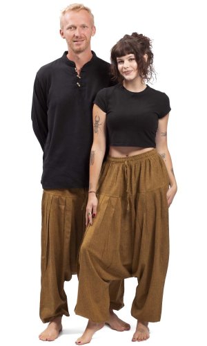 Harémové kalhoty / Sultánky CLASSIC PLEATS okrová