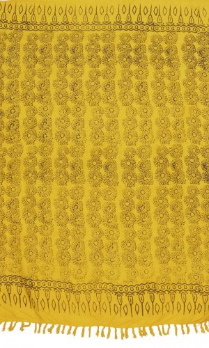 Sarong BALI BATIK BLOOM hnedo-žltý
