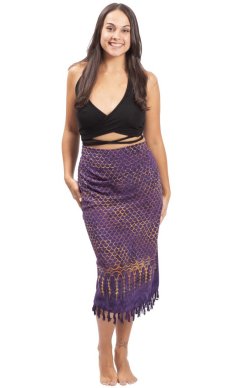 Sarong BALI BATIK fialový X.