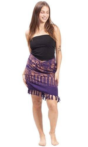 Sarong BALI BATIK fialový XVII.