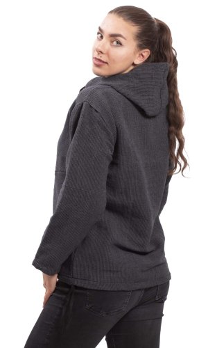 Bluza unisex z kapturem RAHUL WAFLAR ciemnoszary - Rozmiar: XL