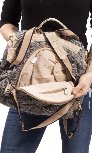 Batoh 2v1 VANYA černo-bílý I.